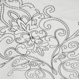 Home Soft Things Damask 4 Piece Bedspread Set, Scalloped Edge Reversible Quilt Coverlet Comforter Prewashed Bedding Set, Matelasse Embossed Floral Solid Pattern,White Oversize Queen(110" x 120") Home Soft Things