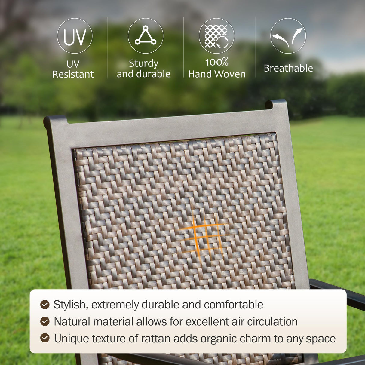 HERA'S HOUSE 9 Pieces Wicker Patio Dining Set, 8 x Rattan Dining Chair, 1 x Extendable Metal Dining Table, All Weather Resistant Outdoor Furniture Set for 8 for Lawn Garden Backyard HERA'S HOUSE