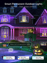 BrizLabs Permanent Outdoor Lights, 100ft 60 LED RGBCW Smart Christmas House Lights with 200+ Custom Scene-Color Effects, Waterproof Eave Light for Christmas, Halloween, Alexa, Google Assistant Enabled BrizLabs