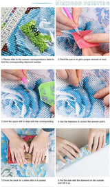 KEUASDV Diamond Painting Kits for Adults, Christmas Cabin 5D DIY Diamond Art Kits Full Drill Diamond Dots for Gift Wall Decor and Relaxation Gem Arts 12x16 inch KEUASDV