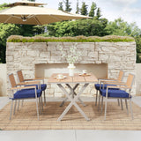 WEOAVRY Outdoor Chair Cushions Set of 2, Waterproof Patio Chair Cushions, Patio Furniture Cushions with Ties, Outdoor Wicker Replacement Seat Cushions, 19 x 19 x 3 inch, Blue WEOAVRY