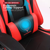 VITESSE Ergonomic Red Gaming Chair for Adults, 330 lbs PC Computer Chair, Racing Office Chair, Silla Gamer Height Adjustable Swivel Chair with Lumbar Support and Headrest… VITESSE