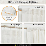 MYSKY HOME Linen Curtains for Living Room, Natural Semi Sheer Curtains & Drapes 84 inches Length 2 Panels Set Farmhouse Country Boho Style Back Tab Draperies for Sliding Glass Door, 50" Wide, Linen MYSKY HOME