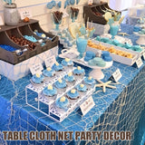 2 Pack Fish Net Decorations for Party, Natural Cotton Hawaiian Party Fishing Net Decorative, Nautical Themed Cotton Fishnet Under The Sea Pirate Ocean Beach Decor BWEALT