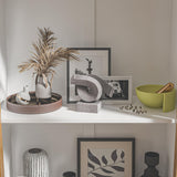 ECACAD Elegant 3-Tier White & Brown Storage Cabinet with Carved Doors and Drawer ECACAD