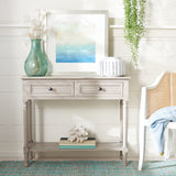 Safavieh Home Collection Tate Greige 2-Drawer Bottom Shelf Console Table Safavieh