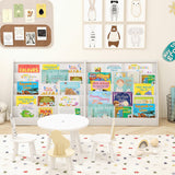 Costzon 5-Tier Kids Bookshelf, Wooden Children Bookcase, Toddler Book Rack, Magazine Storage & Display Shelf, Book Shelf for Kids Room, Living Room, Nursery, Classroom (White) Costzon