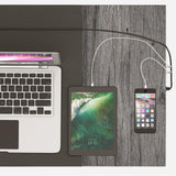 HOOBRO Computer Desk, Home Office Desk with Power Outlet, Modern Study Writing Desk with 3 Hooks for Study Room, Home Office, Sturdy and Stable, Easy to Assemble, Charcoal Gray and Black BC40UDN01 HOOBRO