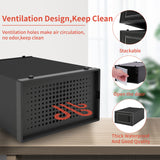 MELDEVO 12 Pack Shoe Organizer Boxes, Black Plastic Stackable Shoe Storage Bins For Closet, Space Saving Shoe Holder Sneaker Display Case for Medium Size Shoes MELDEVO