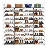 10 Tiers Shoe Rack, Large Capacity Shoe Shelf, Tall Shoe Organizer, Space Saving Shoe Shelf Holds 80 Pairs, Adjustable Height, Stackable Shoe Organizer for Closet, Entryway, Garage, Bedroom, Cloakroom ELEMENT ACE