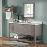 Alaterre Furniture Bennet 60 Inch Bathroom Vanity - Freestanding Cabinet Without Sink - Large Wood Vanity with Soft-Close Shaker Doors (Gray) Alaterre Furniture