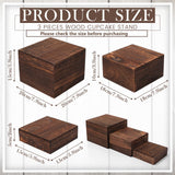 Barydat 6 Pcs Wood Display Risers Rustic Cupcake Stand Food Risers for Buffet Table Wooden Stackable Display Stand Box for Catering Dessert Collectibles Jewelry Figures Show Barydat