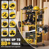 Ferreteriai Power Tool Organizer, Rolling Carts with Wheels, Screw Driver and Drill Organizer with Battery Holder, Tool Organizers and Storage for Garage, Workshop, DIY Use Ferreteriai