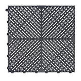 SafeRacks Ribbed Interlocking Garage Floor Tiles - Vented, Self-Draining, Non-Slip Flooring, Modular, Virgin Polypropylene, Ideal for Garages, Patios, Basements, Decks - Black - 82.56 sq ft - 48 Pack SafeRacks