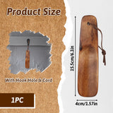 Piriuuo Wood Shoehorn, 6" Short Handle Shoe Horn with Leather Lanyard Non Slip Shoe Lifter Lazy Shoes Aid Tool Easy Wear Helper Shoehorns for Seniors Pregnancy Men Women Kids Piriuuo