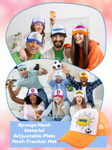 6 Pack Adult Trucker Cap Summer Mesh Baseball Cap DIY Sublimation Trucker Hat for Men Women Summer Outdoor Activities (Color Set 1) Skyebed