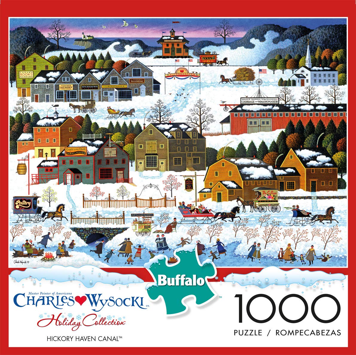 Buffalo Games - Charles Wysocki - Hickory Haven Canal - 1000 Piece Jigsaw Puzzle for Adults -Challenging Puzzle Perfect for Game Nights - Finished Size is 26.75 x 19.75 Buffalo Games