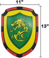 Adventure Awaits! - 2-Pack - Handmade Wooden Toy Dragon Shield - Handmade - Lightweight Wood Toy Shield Set for Outdoor Play Adventure Awaits!