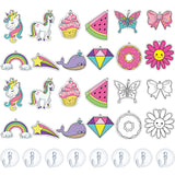 Lewtemi 36 Pcs Create Your Own Unicorn Window Art Suncatcher Kits for Kids Unicorn Craft Suncatcher Paint with 24 Suction Cups for Ornament Painting Kids Classroom Party Activities Lewtemi