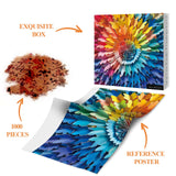 Gradient Color Puzzle for Adults 1000 Pieces, Rainbow Mandala Jigsaw Puzzles, Colorful Papercut Art Puzzle BBOLDIN