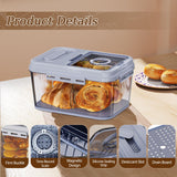 ANYPROLUS Bread Box for Homemade Bread, Time Recording Bread Containers Storage Airtight Loaf, Bread Storage Container Bread Keeper with Lid, Bread Box for Kitchen Countertop, Grey ANYPROLUS