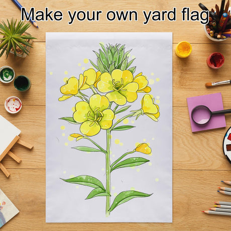 KUUQA 6Pcs Blank Garden Flags, 11.6Inch x 17.5Inch Double Sided Garden Flags White Outdoor Yard Flags for Patio Garden Yard Outdoor Home Decorations KUUQA