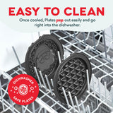 DASH Holiday Multimaker Mini System - Waffle Maker with Six 4” Removable Holiday Plates: Waffle Iron & Griddle, 4-in-1 Mini Waffle Maker for Kids and Families – Nonstick Surface, Santa Waffle (Red) DASH