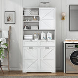 78" Tall Tilt-Out Double Doors Laundry Cabinet Hamper w Hidden Laundry Hamper,Large Pull Out Laundry Room Storage Cabinets,Kitchen Double Tilt Out Trash Cabinet,13X2 Gallon Bathroom Organizers(White) jiteentarou