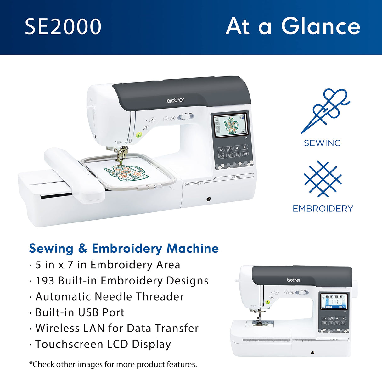 Brother SE2000 Computerized Sewing and Embroidery Machine Brother