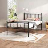 HAFENPO Twin Size Platform Bed Frame - Black Metal Bed Frame,Heavy Duty Base with Headboard and Footboard,Steel Slat Support,No Box Spring Needed,Easy to Assemble,Suitable for Bedrooms HAFENPO