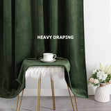 Benedeco Blackout Green Velvet Curtains for Bedroom Window, Light Filtering Drapes for Living Room Darkening Soundproof Thermal Curtain Rod Pocket 52 x 96 inches Long Length Set of 2 Panels Benedeco