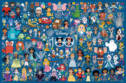 EPOCH 97-701 Disney Cute Celebration Jigsaw Puzzle (Cute Celebration) 1000 Piece Jigsaw Puzzle (19.7 x 29.5 inches (50 x 75 cm)), Includes Glue and Spatula, Decorative Parts Included