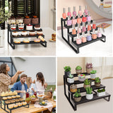 Wood Cologne Organizer for Men,12 Inch 4 Tier Cologne Stand Waterproof Perfume Organizer for Dresser with Anti-Slip Washers,Wooden Display Risers Stand for Party,Makeup,Figures,Cupcake,Perfume,Dessert HomePekite