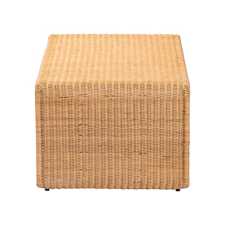 Bali & pari Nevada Rattan Coffee Table – Handwoven Boho Accent Table, Light Honey bali & pari
