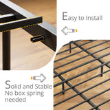 LIKIMIO Vintage Brown King Bed Frame with 4 Storage Drawers and Charging Headboard LIKIMIO