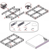 RLDVAY Full-Size Box-Spring, 5 inch Low Profile Only, Heavy Duty Metal Box Spring Full with Fabric Cover, Easy Assembly, Non Slip, Noise Free RLDVAY