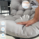 EcoTide Hanging Egg Chair with Stand, Indoor Outdoor Swing Egg Chair, Patio Wicker Rattan Hammock Egg Chairs with Cushion for Bedroom, Balcony, Garden,350LBS Capacity-Grey EcoTide