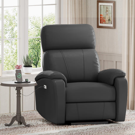 FLEXISPOT X3 Power Recliner Chair, Adjustable Electric Recliner with USB Port, Thick Cushion & Padded Back, Comfortable Faux Leather Chair for Living Room Bedroom Home Theater (Black) FLEXISPOT