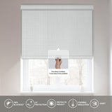 Boolegon Blackout Roller Shades for Windows,Cordless,Linen Fabric,Roller Blinds,Thermal Insulated Fabric UV Protection,Window Shades for Home,Office,Bedroom,Door,Blackout-White,Custom Size Boolegon