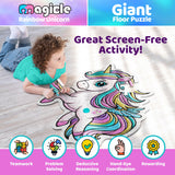Rainbow Unicorn Giant Floor Puzzle with Sounds, 35 Piece Extra Thick Puzzles, Unicorn Toys for Girls Age 4-6, Floor Puzzles for Kids Ages 3-5 and 6 Year Old Gifts Team Power