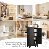 GAIOUS 47.25" Metal Storage Cabinet, Pantry Storage Cabinets with 4 Door and 2 Adjustable Shelves, Black Kitchen Food Storage Cabinet, Metal Utility Cabinet for Kitchen Dinning Room, Cupboard GAIOUS