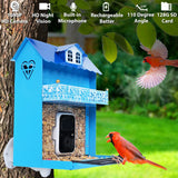 Smart Bird Feeder with Camera.Auto Capture Bird Videos & Bird Motion Detection,Wireless App Notification,Bird House Camera,Lifetime 32G Free Space.Idea Gift AMOEJOV