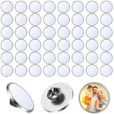 Jexine 50 Pcs Sublimation Blank Pins DIY Button Badge Kit Sublimation Silver Blank Aluminum Sheet with Butterfly Pin Backs for DIY Craft Lapel Jewelry Making Supplies (Round) Jexine