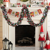 50 Feet Green Red Christmas Metallic Tinsel Twist Hanging Garland with Snowflake for Home Mantle Xmas Tree Staircase Railing New Year Holiday Party Indoor Outdoor Decorations CUADRNX