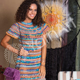 YARNART Jeans Crazy - Knitting & Blanket Yarn, Acrylic & Cotton Blend, Summer Multicolor, 1.76 Oz, 174.98 Yds (8215) YarnArt