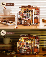 Rolife DIY Miniature House Kit Henry's Chocolate Shop 1:18 Scale Dollhouse Diorama, Tiny House Building Kit Crafts for Adults Home Decor Gift for Boys Girls Rolife