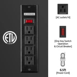 Yaheetech Black TV Stand with Power Outlet for TVs up to 65 in, Modern Media Entertainment Center with Doors & Storage Shelf, Wooden TV Console with 6 Robust Legs for Living Room Yaheetech