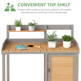 Outdoor Wooden Potting Bench Table with Sink, Garden Table Work Bench with Storage, Workstation for Outside Patio Lawn Mederla