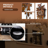 STRONGBERRY Handcrafted Cuckoo Wall Clock with Silent Movement, Pendulum & Chime Function - Classic Vintage Wooden Cuckoo Clock - 18.11 x 9.84 x 3.94 inches STRONGBERRY