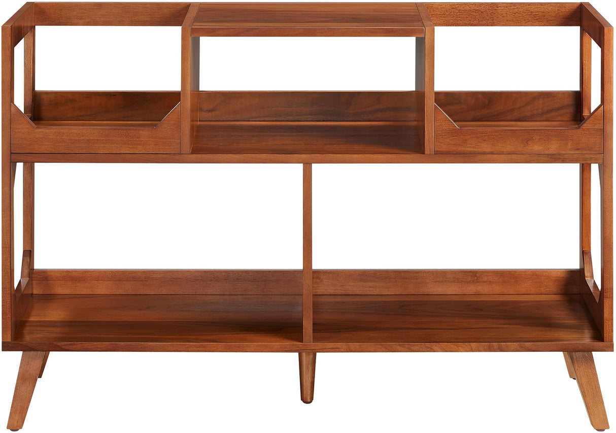 Crosley Furniture Asheville Mid-Century Modern Media Console Record Player Stand, Storage for Vinyl Records, Walnut, Large Crosley Furniture